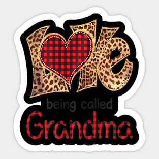 Love Being Called Grandma Leopard Heart Happy Mothers Day Sticker